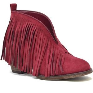 Fringe Suede Ankle Bootie